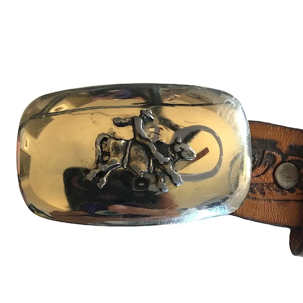 Vintage Boys’ Tooled Leather Belt 22.5
